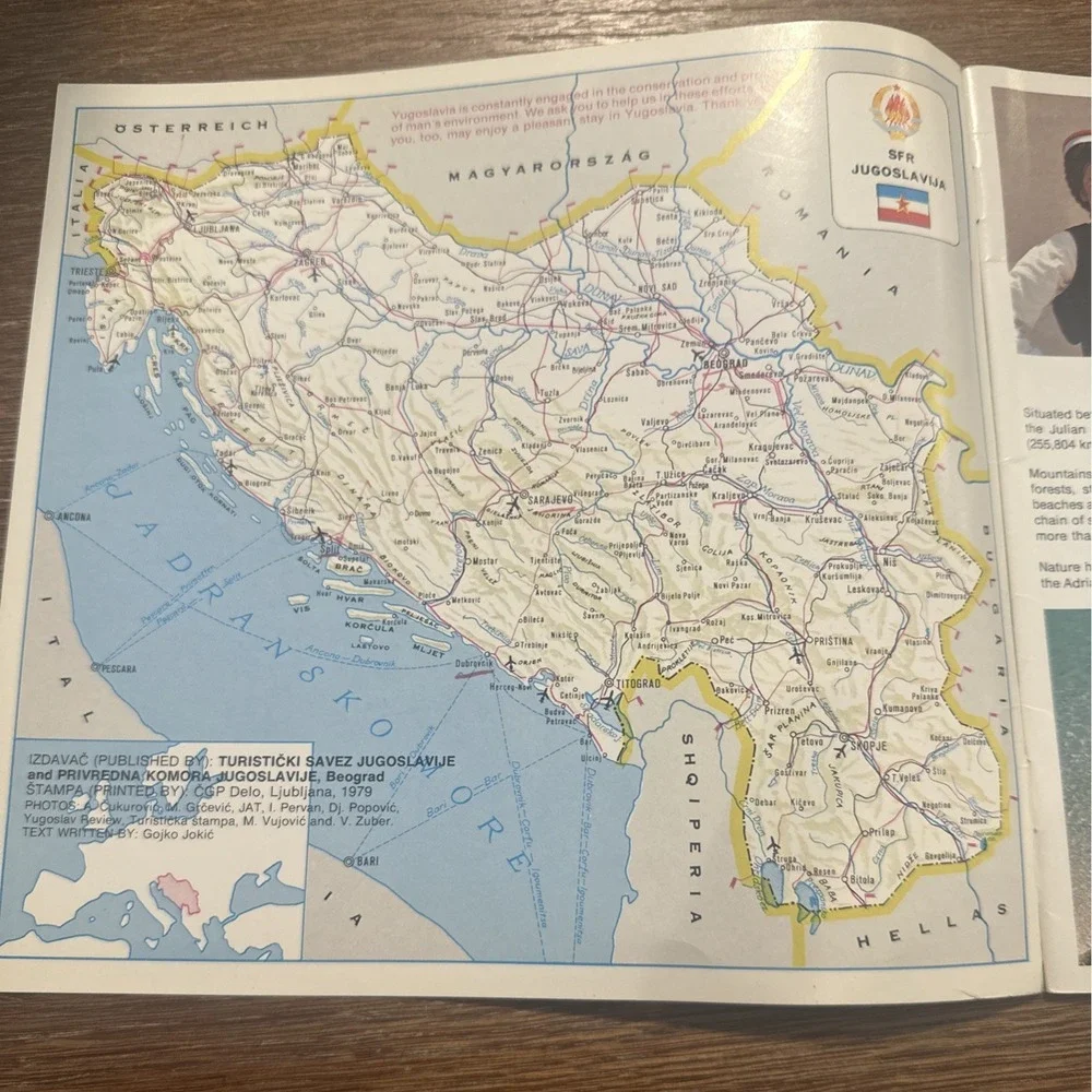 Genuine Vintage Yugoslavia Tourist Travel Booklet Leaflets Map 1979